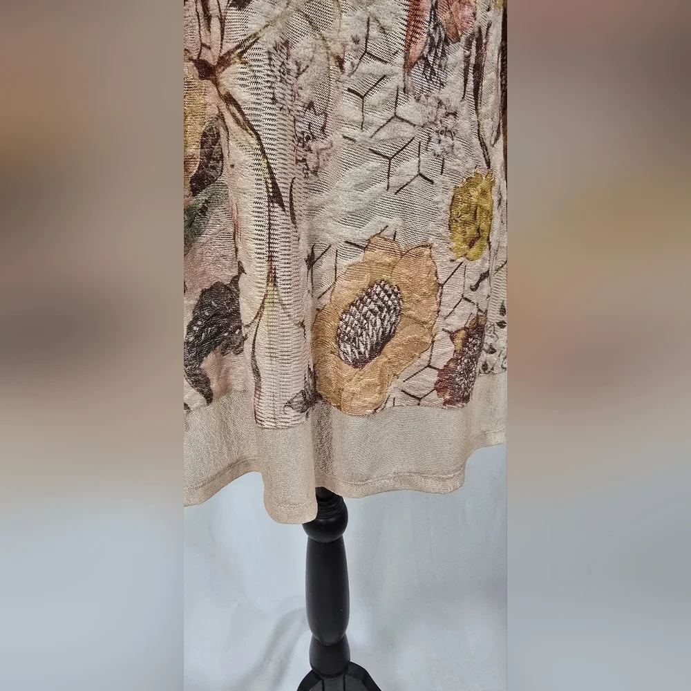 Kamana women M tunic long sleeve, semi sheer, burnout, lagenlook cottagecore - Picture 4 of 7